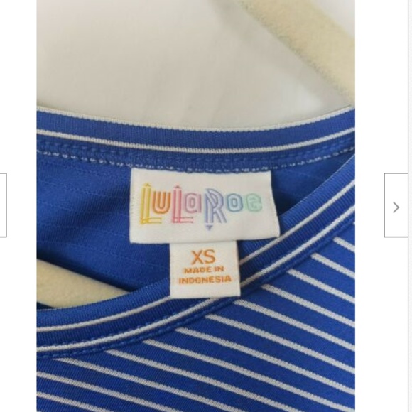 LuLaRoe Amelia Blue & White Striped Dress - Picture 4 of 6